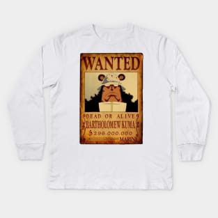 Bartholomew Kuma Wanted Poster Kids Long Sleeve T-Shirt
